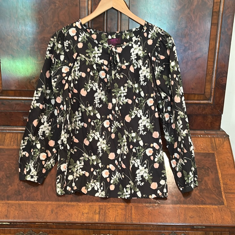 J. Crew Liberty Black Floral Women's Top